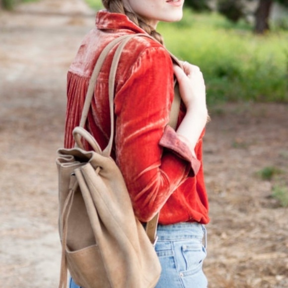 Anthropologie Holding Horses Rust Orange Crushed Velvet Silk Button Down Size S - Picture 15 of 15
